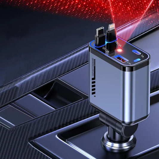 5 in 1 Starlight Retractable Car Charger